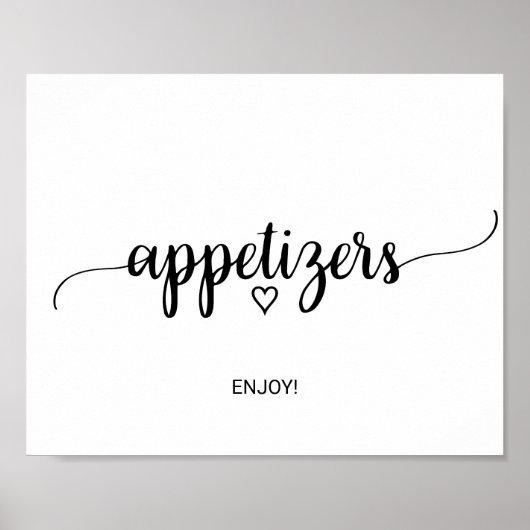 Poster Panneau d'apéritifs simple calligraphié noir (Devant)