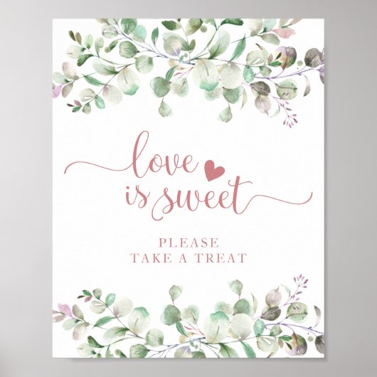 Poster Panneau d'aquarelle de verdure Eucalyptus L'amour  (Devant)