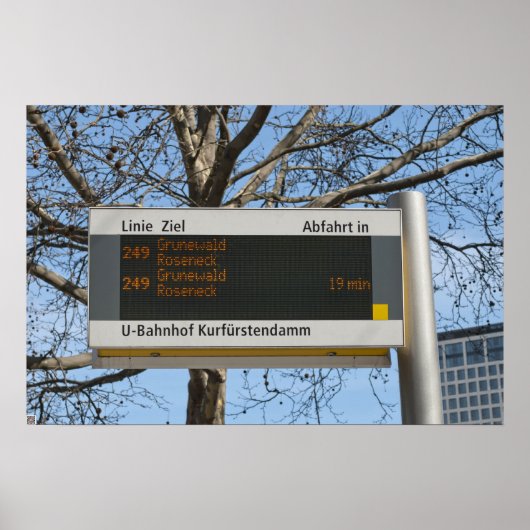 Poster Panneau d'arrêt de bus à Berlin (Devant)