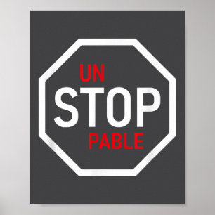 Poster Panneau d'arrêt imparable Motivation Force Intelli