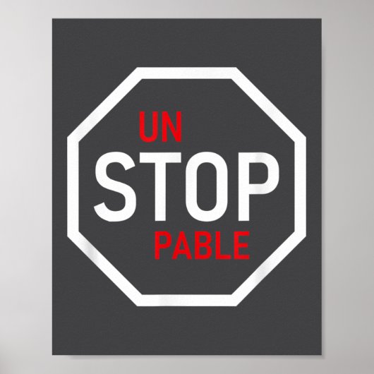 Poster Panneau d'arrêt imparable Motivation Force Intelli (Devant)