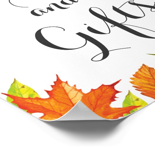 Poster Panneau d'automne personnalisable, Décor de feuill (Coin)