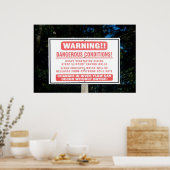Poster Panneau d'avertissement du barrage fluvial (Cuisine)