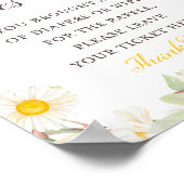 Poster Panneau de Baby Shower à thème Marguerite de Print (Coin)