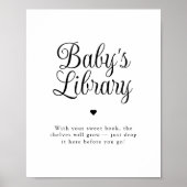 Poster Panneau de Baby Shower "Bibliothèque de Bébé" Mini (Devant)