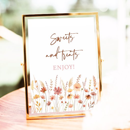 Poster Panneau de Baby shower Boho Fleur sauvage Sweet Tr