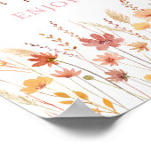 Poster Panneau de Baby shower Boho Fleur sauvage Sweet Tr (Coin)