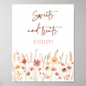 Poster Panneau de Baby shower Boho Fleur sauvage Sweet Tr (Devant)