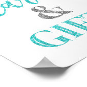 Poster Panneau de Baby Shower Cartes et Cadeaux Points Bl (Coin)