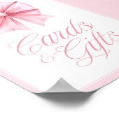 Poster Panneau de Baby Shower Coquette à Ruban Rose (Coin)