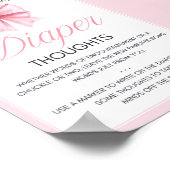 Poster Panneau de Baby shower Coquette Bow rose (Coin)