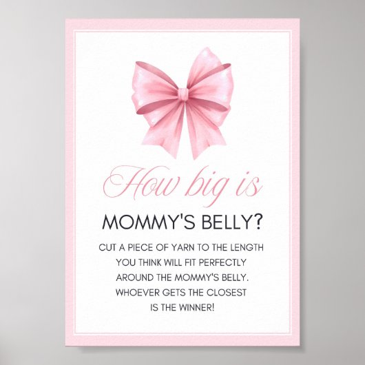 Poster Panneau de Baby shower Coquette Bow rose (Devant)