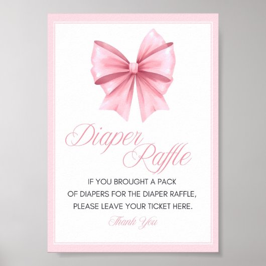 Poster Panneau de Baby shower Coquette Bow rose (Devant)