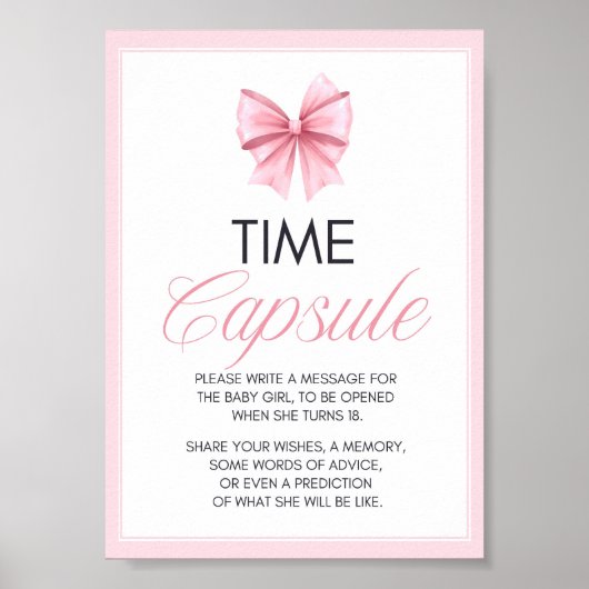 Poster Panneau de Baby shower Coquette Bow rose (Devant)