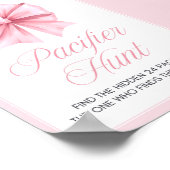 Poster Panneau de Baby shower Coquette Bow rose (Coin)