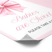 Poster Panneau de Baby shower Coquette Bow rose (Coin)