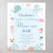 Poster Panneau de Baby Shower 'Cute Ocean Pastel Mom-osa  (Devant)