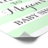 Poster Panneau de Baby shower d'accueil Fleurs de menthe (Coin)