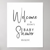 Poster Panneau de Baby shower d'accueil moderne simple et (Devant)