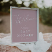 Poster Panneau de Baby shower de bienvenue du Rose Dusty 