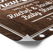 Poster Panneau de Baby shower de bienvenue Rustic A Baby (Coin)