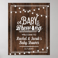 Panneau de Baby shower de bienvenue Rustic A Baby