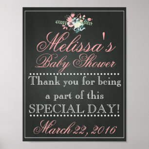 Poster Panneau de Baby shower de la calque customisée, af