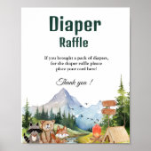 Poster Panneau de baby shower de la tombola rustique (Devant)