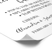 Poster Panneau de Baby Shower de Mariage de Fleurs d'Aqua (Coin)