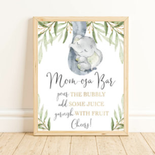 Poster Panneau de baby shower de Momosa bar mimosa