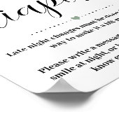 Poster Panneau de Baby shower des Diapeurs de nuit vertes (Coin)