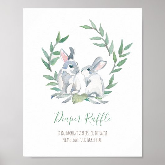 Poster Panneau de Baby shower du chapelet de bois (Devant)