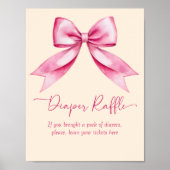 Poster Panneau de baby shower en ruban rose (Devant)