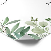 Poster Panneau de Baby Shower Feuilles d'Eucalyptus Verdu (Coin)