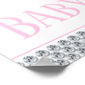 Poster Panneau de Baby Shower Fille Éléphant (Coin)