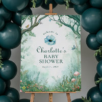 Panneau de Baby Shower Forêt Enchantée Forêt de Co