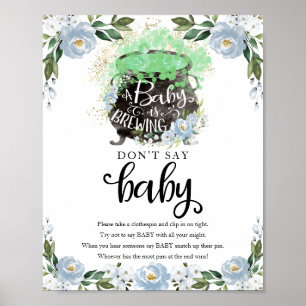 Poster Panneau de Baby Shower Halloween Boy Ne dites pas