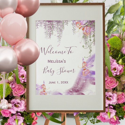 Poster Panneau de baby shower magique de bienvenue