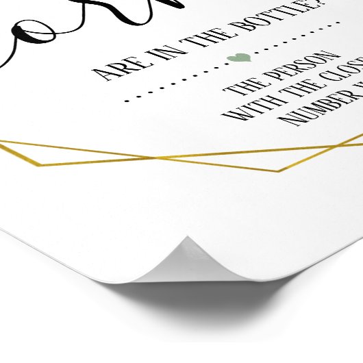 Poster Panneau de baby shower mariage avec verdure et com (Coin)