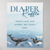 Poster Panneau de Baby shower moderne Rustic Ocean Diaper (Devant)