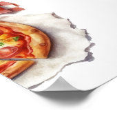 Poster Panneau de Baby shower moderne Slice Baby Pizza (Coin)