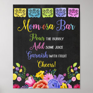 Poster Panneau de baby shower Momosa bar Fiesta