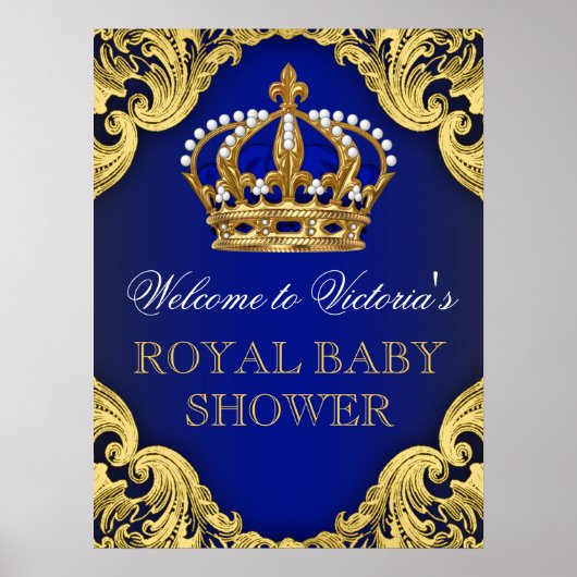Poster Panneau de Baby Shower Prince (Devant)