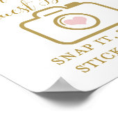 Poster Panneau de Baby Shower Rose et Or (Coin)