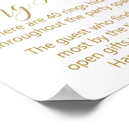 Poster Panneau de Baby Shower Rose et Or (Coin)