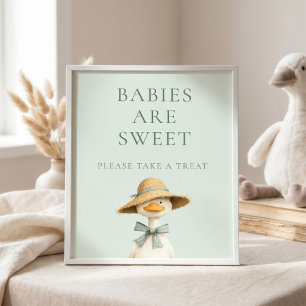 Poster Panneau de Baby Shower : Sage Petit Oie Rigolote P