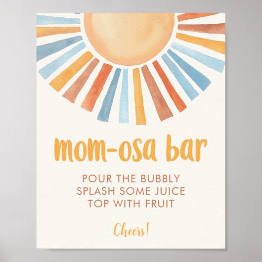 Poster Panneau de baby shower Sunshine sun maman-osa (Devant)