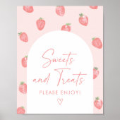 Poster Panneau de Baby showers de fraises (Devant)