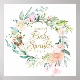 Poster Panneau de Baby Sprinkle Rose Gold Bois Script