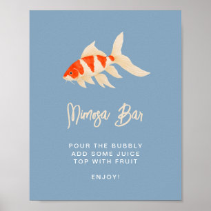 Poster Panneau de Bachelorette Bar Mimosa Poisson Koi Aqu